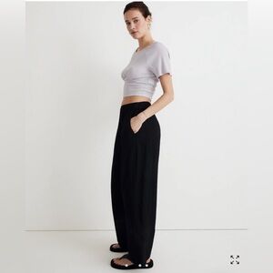 Madewell Shirred Crewneck Crop Top